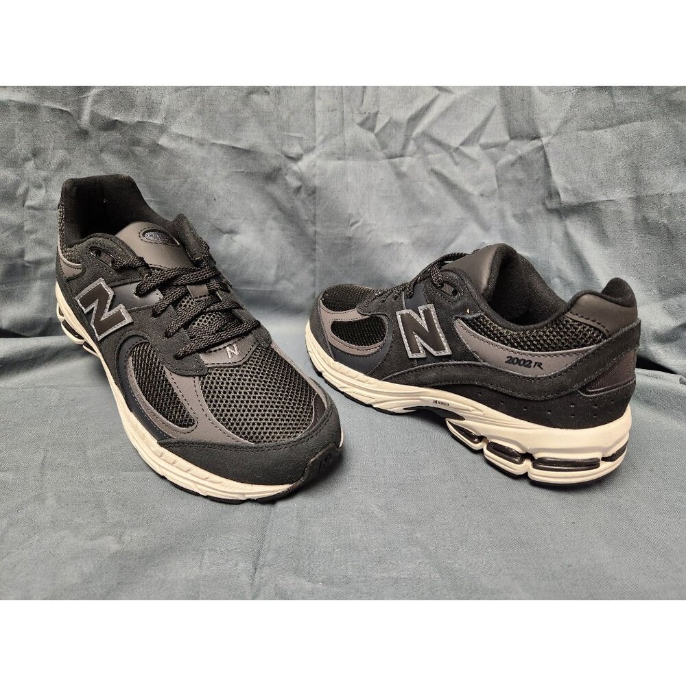 New Balance Kids Black and Off-White 2002R Sneakers
